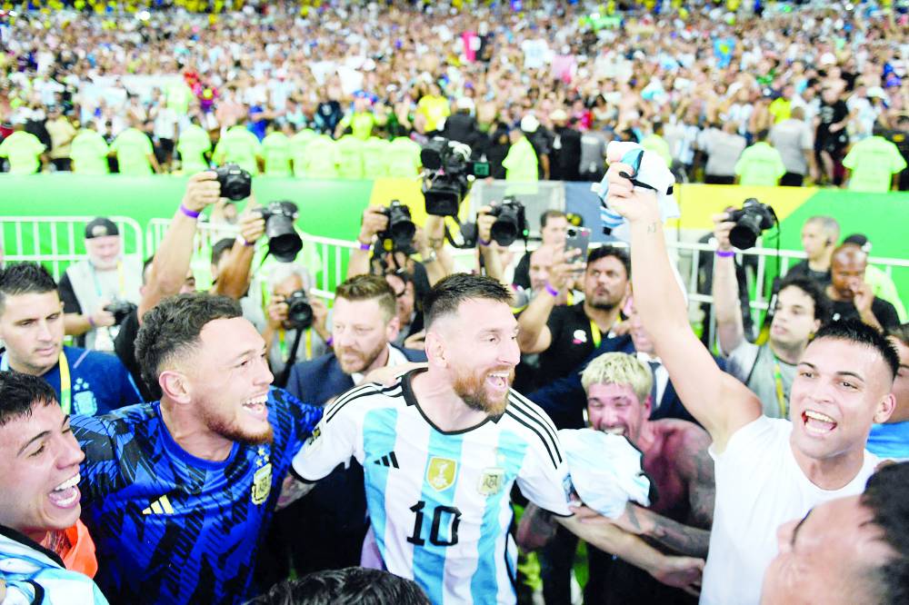 فرحة ميسي بعد الفوز