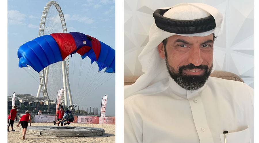 علي عمر - من منافسات بطولة دبي الدولية للقفز بالمظلات