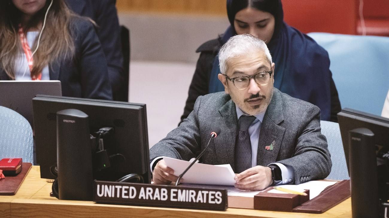 محمد أبو شهاب خلال جلسة أمام مجلس الأمن 