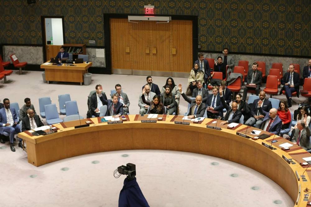 لانا نسيبة خلال جلسة في مجلس الأمن.