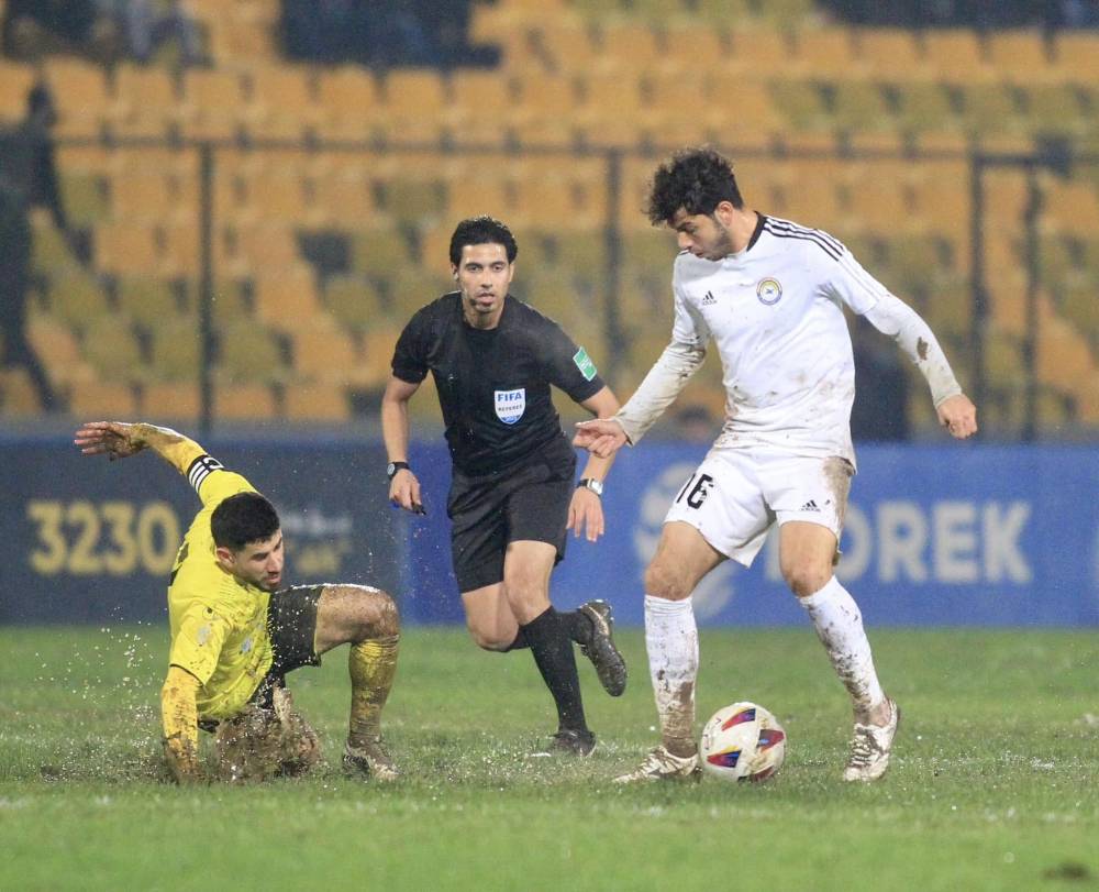 لقطة من مباراة أربيل والزوراء