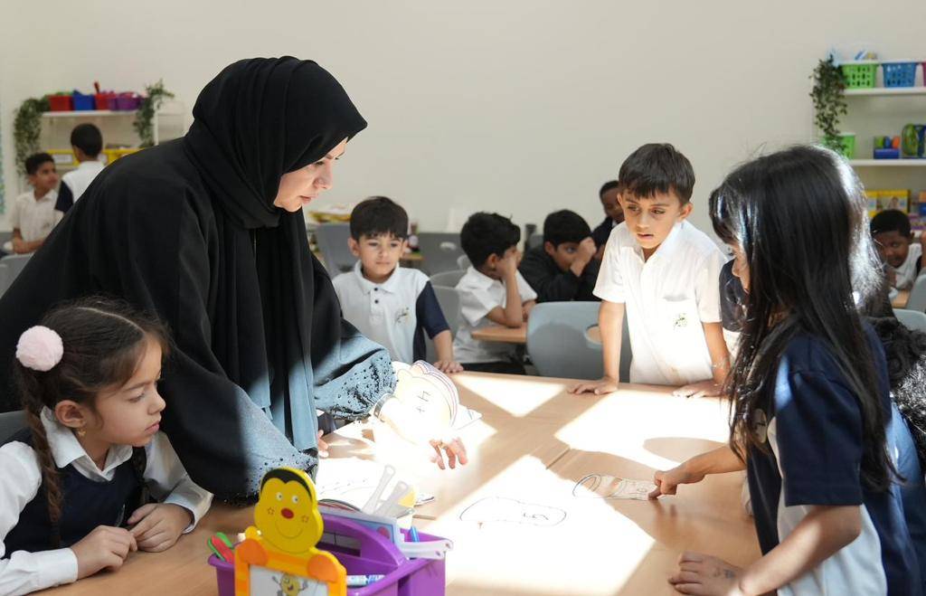 جانب من احدى الفصول الدراسية خلال اليوم الاول للفصل الثاني