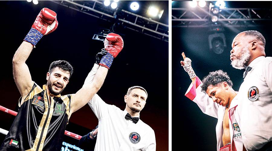 فهد البلوشي يحتفل بفوزه - فهد الخوري فرحاً بفوزه