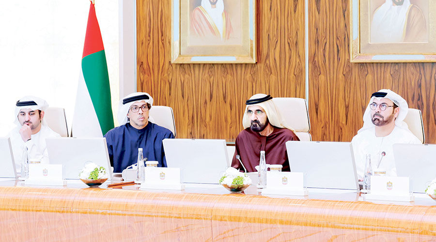 محمد بن راشد ومنصور بن زايد ومكتوم بن محمد ومحمد القرقاوي