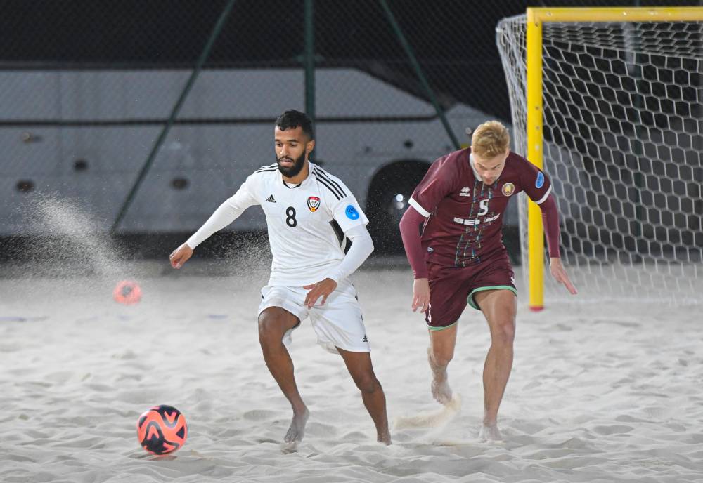 من مباراة الإمارات وبيلاروسيا
