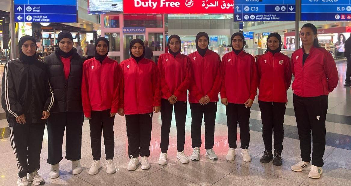 لاعبات الجودو بنادي الشارقة للمرأة قبل مغادراتهن إلى تونس