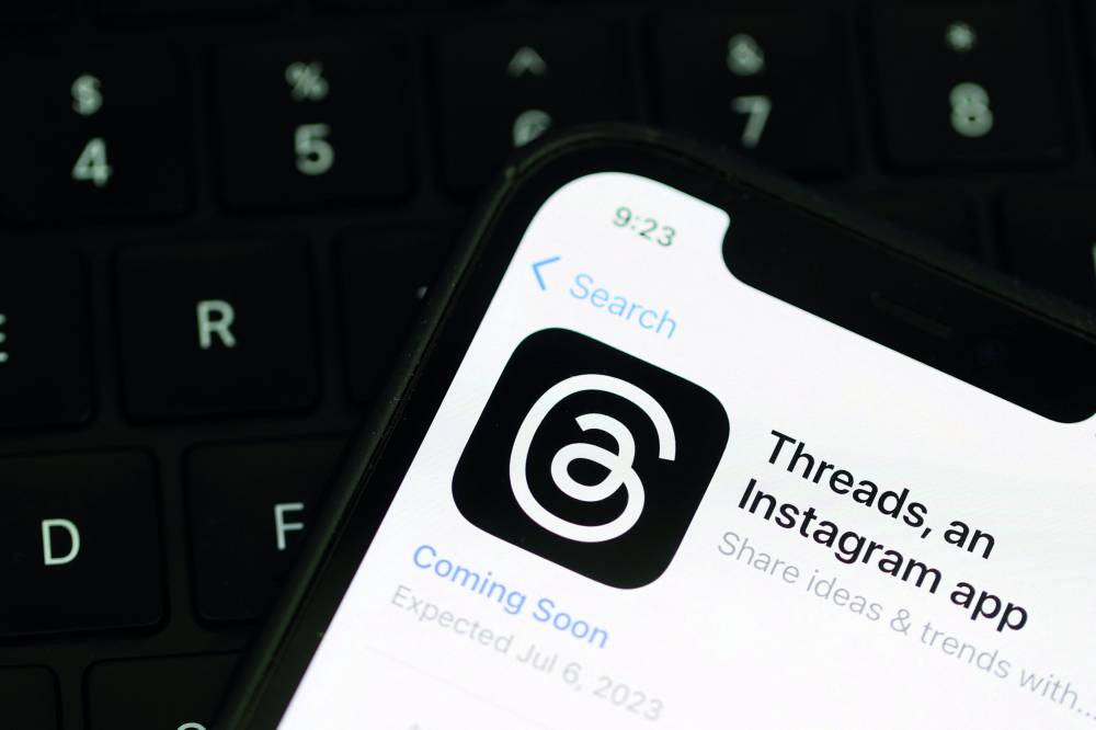 تطبيق «ثريدز» على هاتف (أ ف ب)