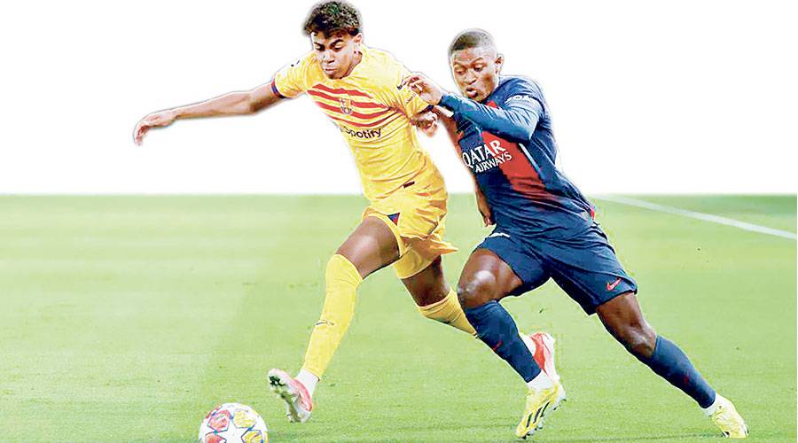 من مباراة الذهاب بين برشلونة وباريس سان جيرمان