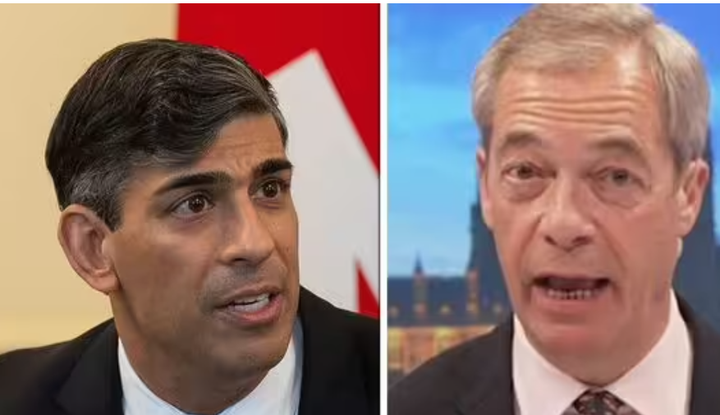 سوناك ونايجل فاراج زعيم حزب «الإصلاح» البريطاني