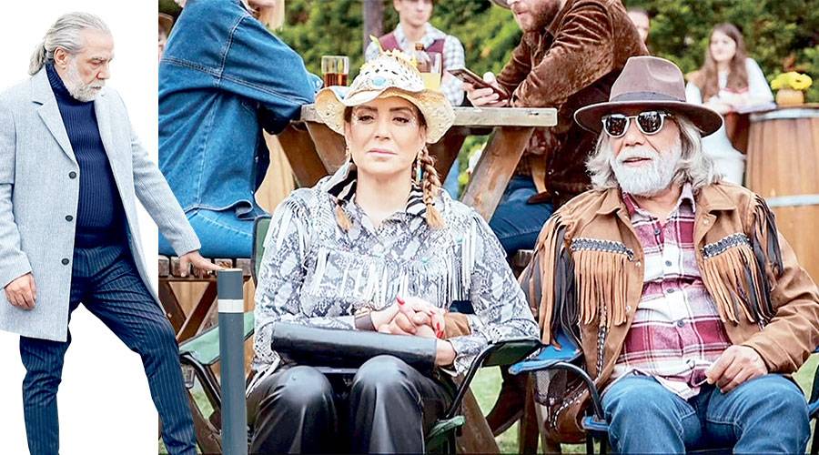 أيمن رضا مع الممثلة شكران مرتجى في كواليس تصوير «حالة حب»