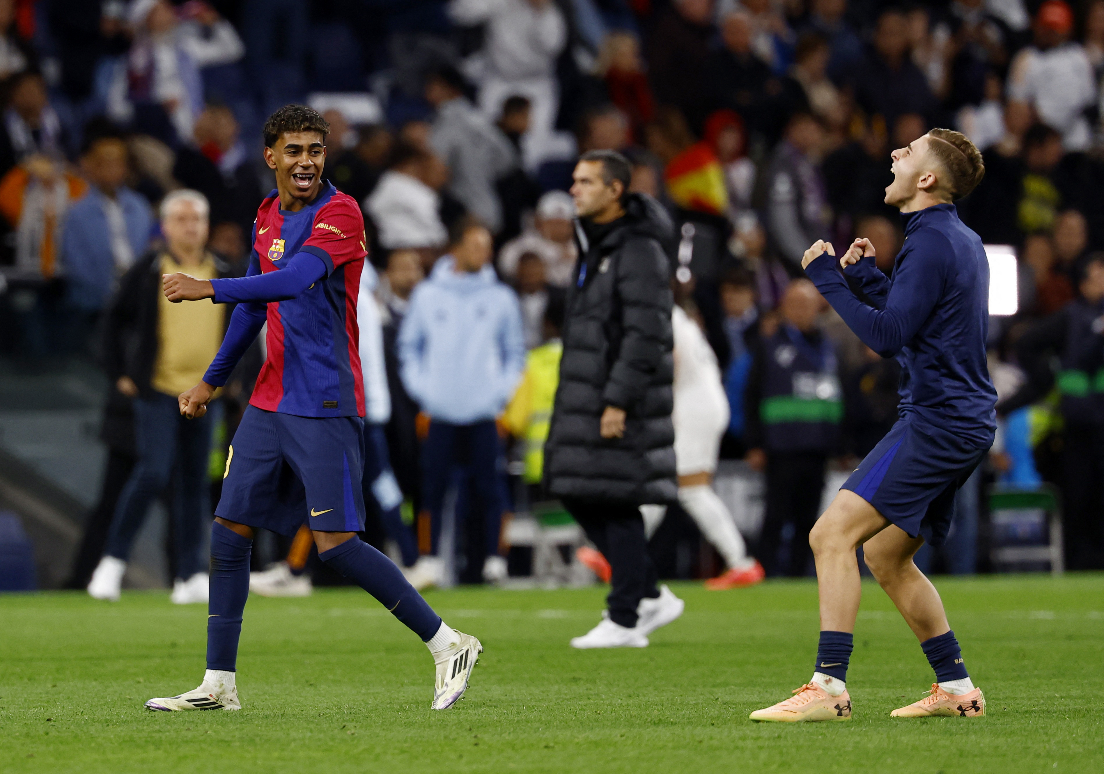 احتفالية برشلونية بعد المباراة