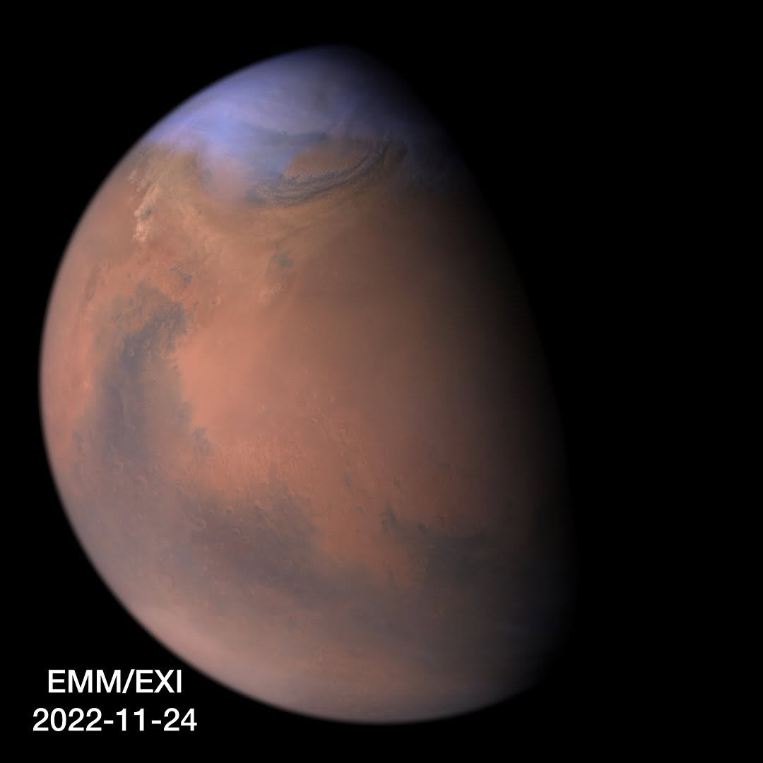 «مسبار الأمل» يرصد عواصف ترابية في الغطاء القطبي الشمالي بالمريخ