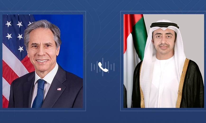 عبدالله بن زايد يشكر بلينكن على جهوده في تعزيز العلاقات الإماراتية الأمريكية