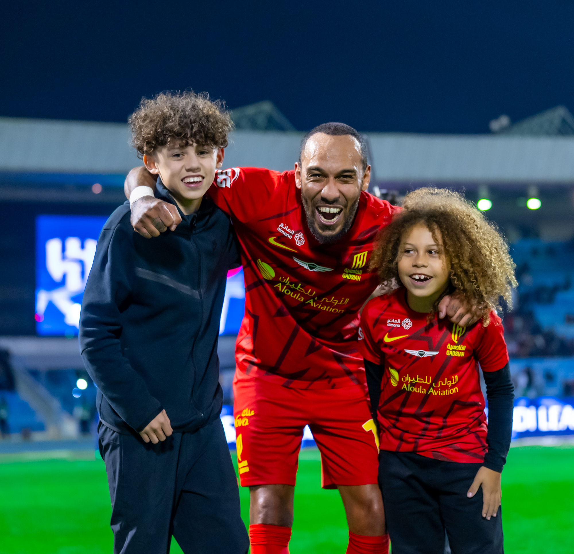 أوباميانج سعيد بعد المباراة