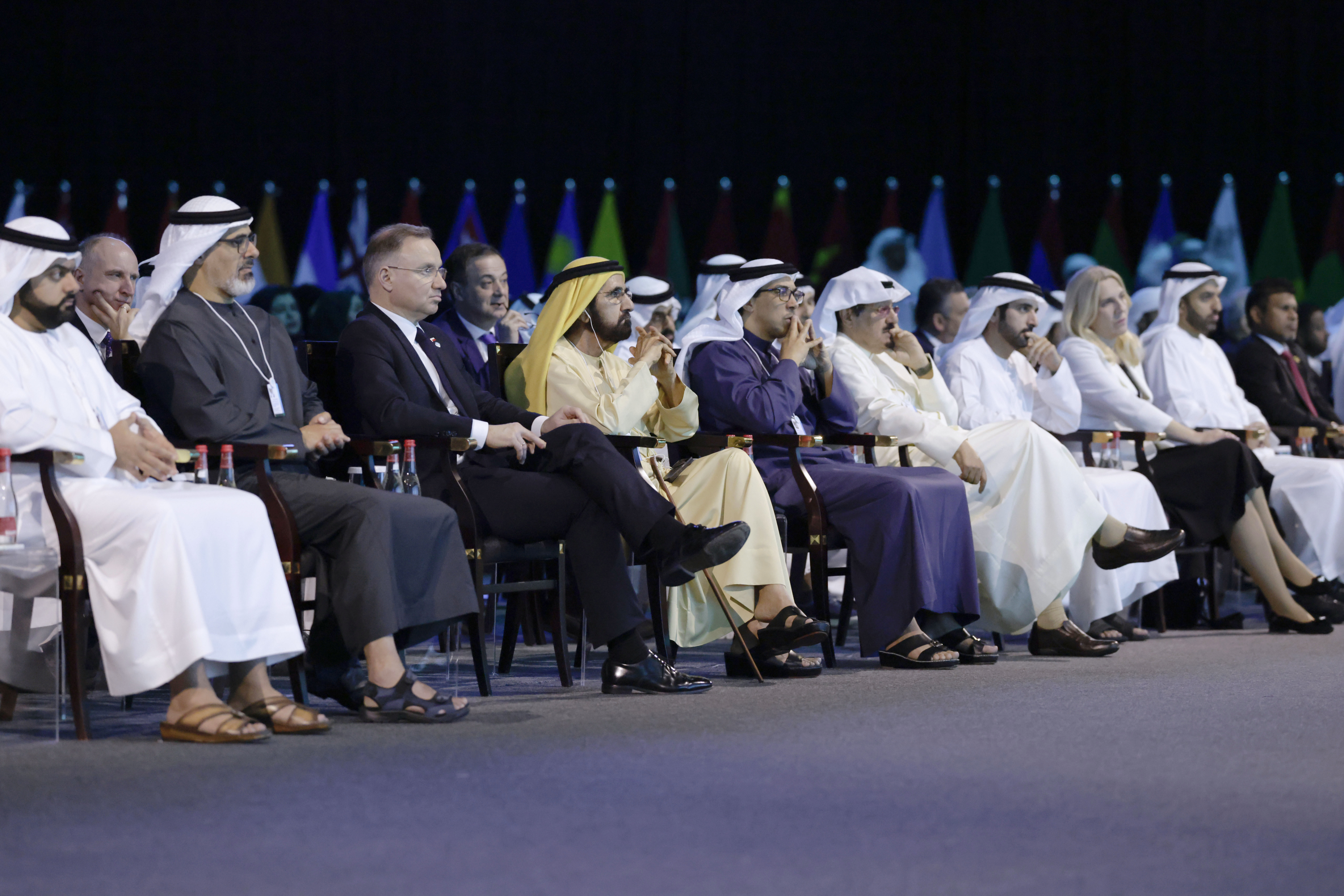 محمد بن راشد ومنصور بن زايد وخالد بن محمد وحمدان بن محمد وأحمد الصباح ومحمد بن حمد ومحمد بن سعود