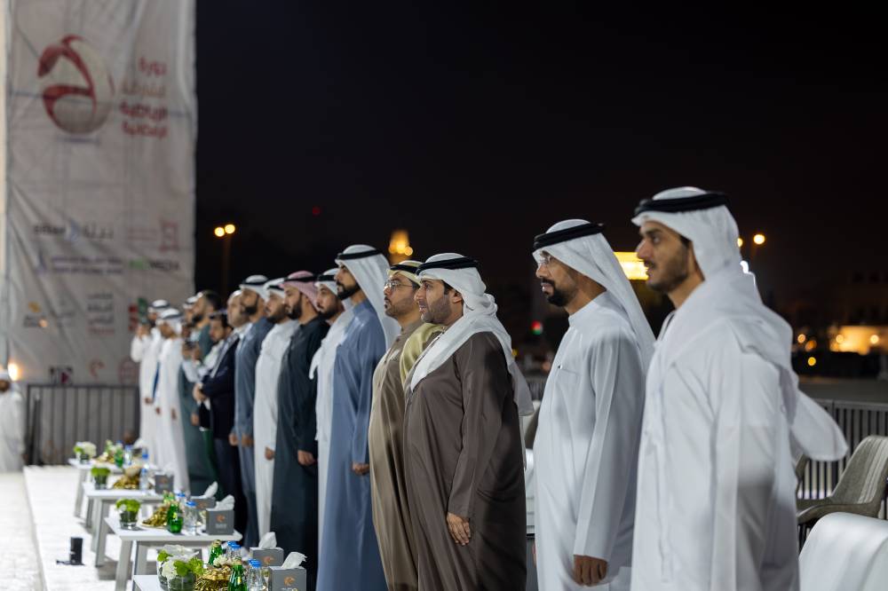 ماجد بن سلطان والسويدي والغيثي خلال الافتتاح