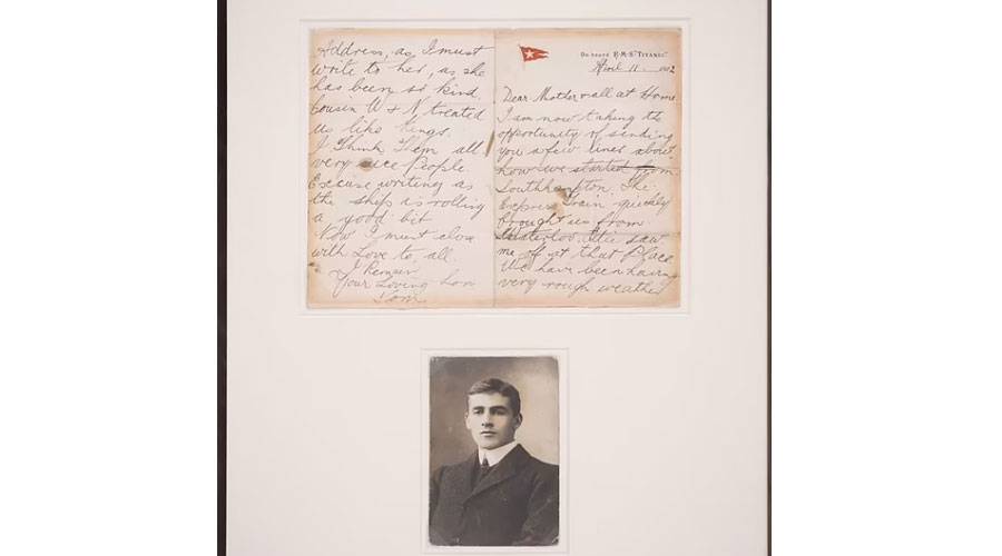 رسالة «مراهق تيتانيك» في مزاد