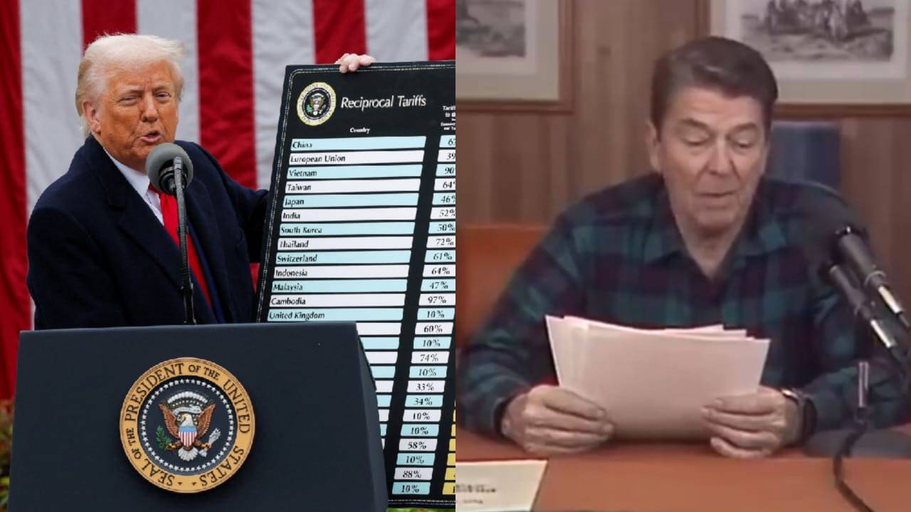 الرئيسان الأمريكيان الأسبق ريغان والحالي دونالد ترامب