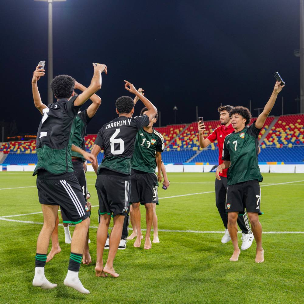 فرحة اللاعبين