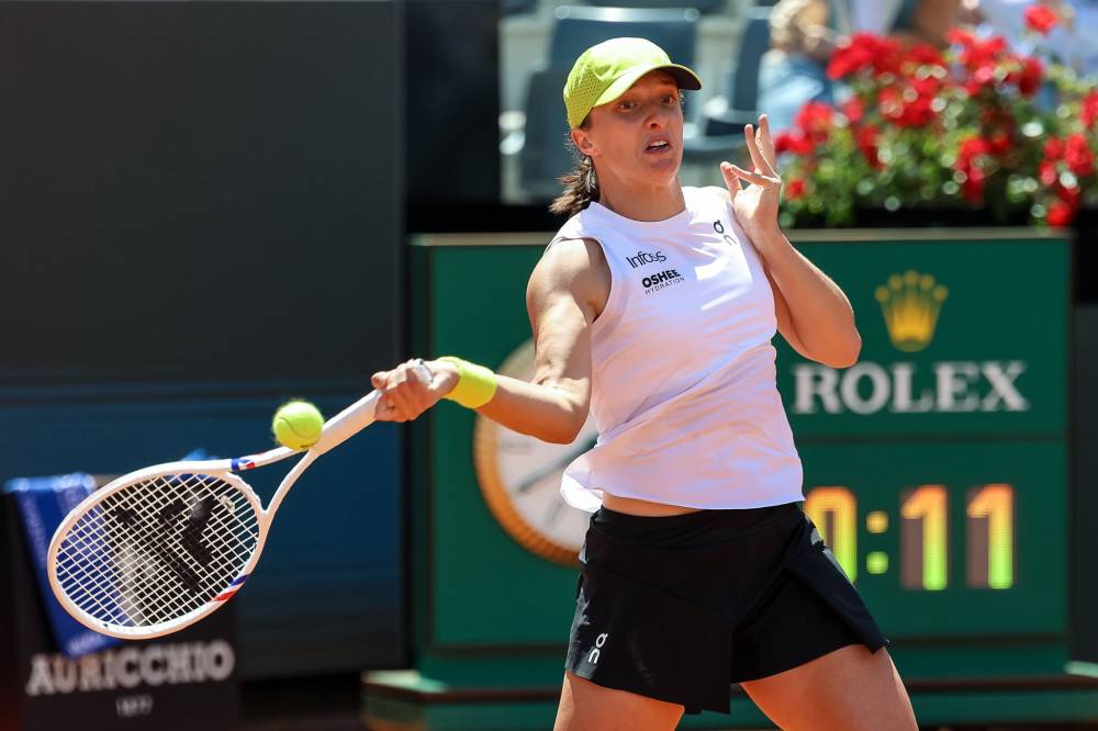 Iga Swiatek during Italian Open 2025 tennis tournament in Roma Italy on 8 May 2025. (Photo by Foto Olimpik/NurPhoto via Getty Images)