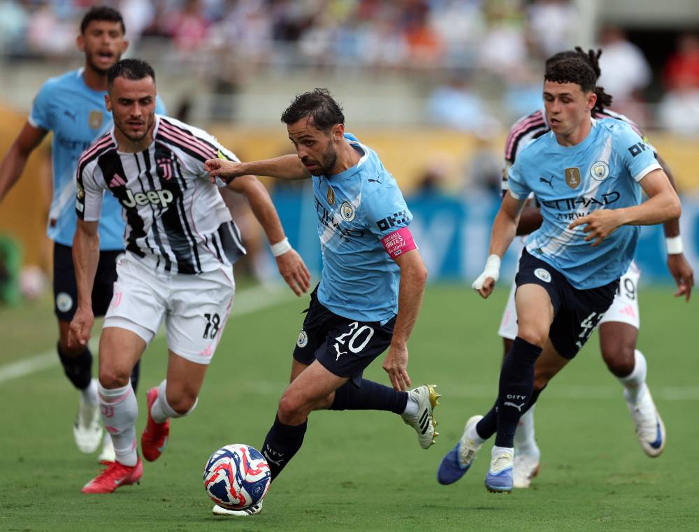 من مباراة مانشستر سيتي ويوفنتوس