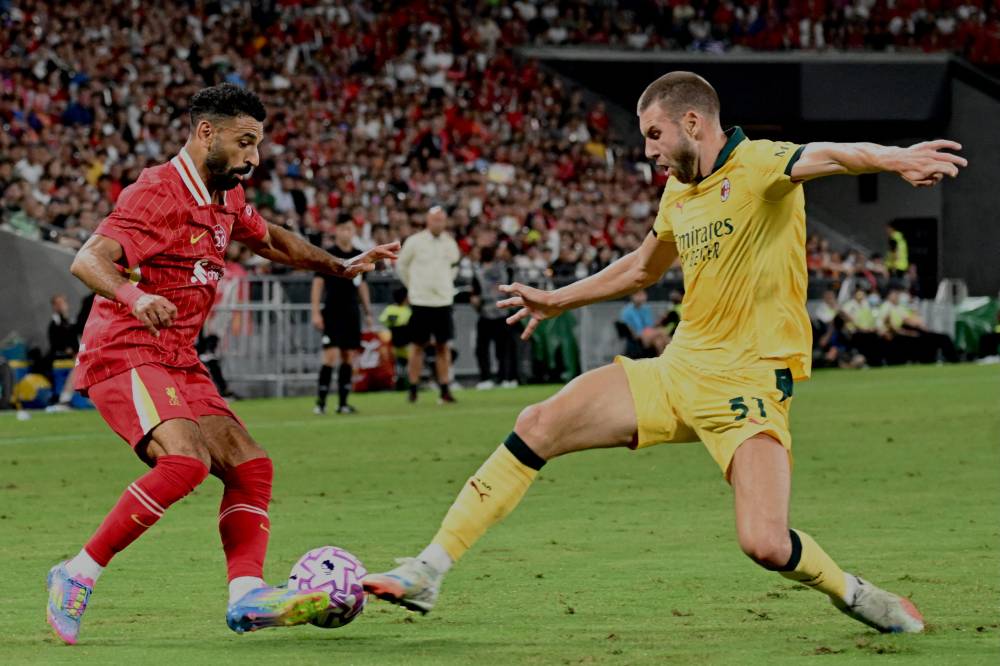 محمد صلاح خلال المباراة