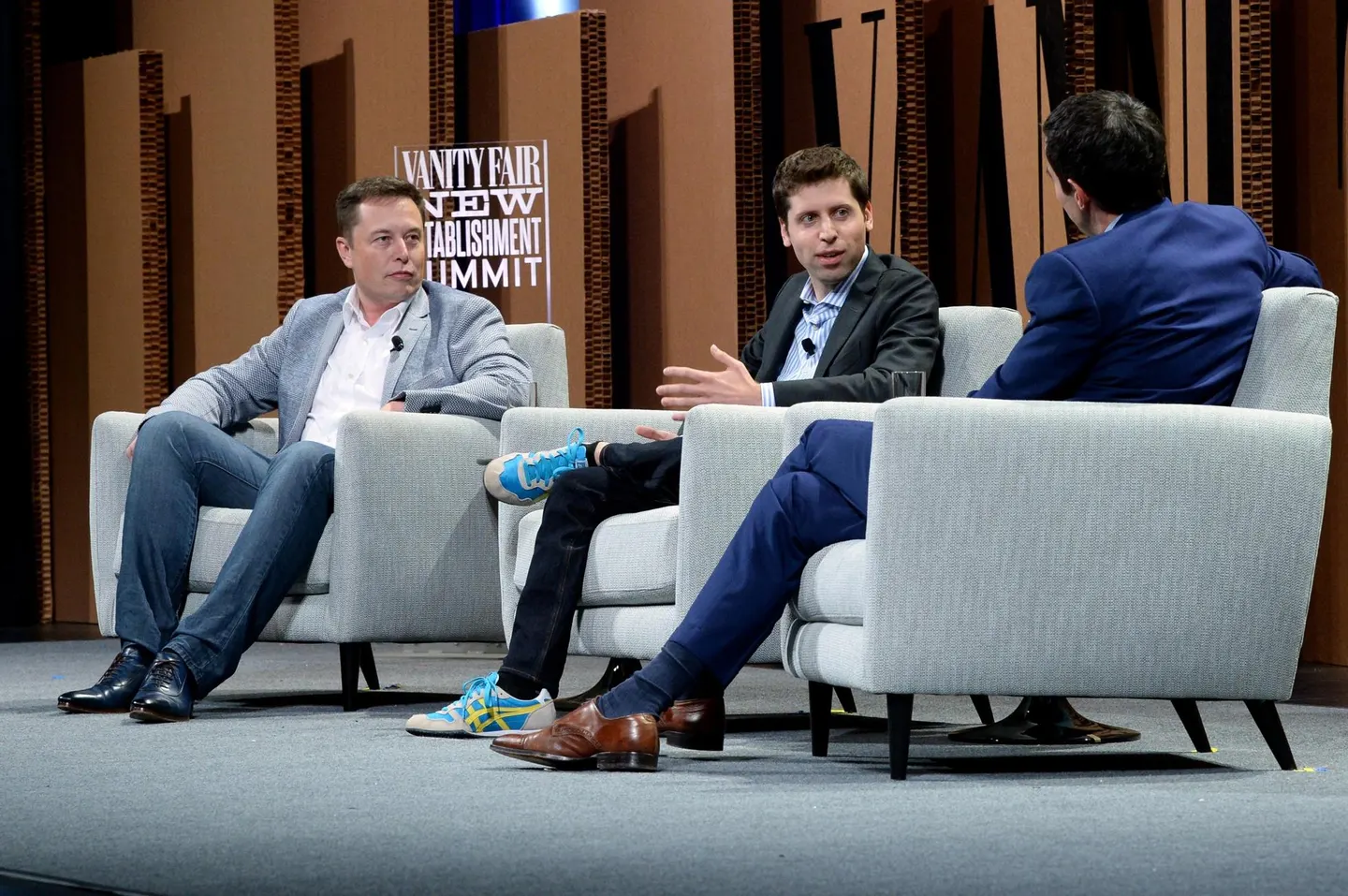 ألتمان وماسك في مؤتمر صحفي مشترك سابق