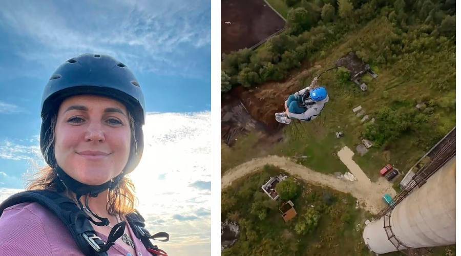 إليزافيتا ليزا جوشتشينا أثناء القفز الناجح وقبل التقاط الصورة - إليزافيتا ليزا جوشتشينا