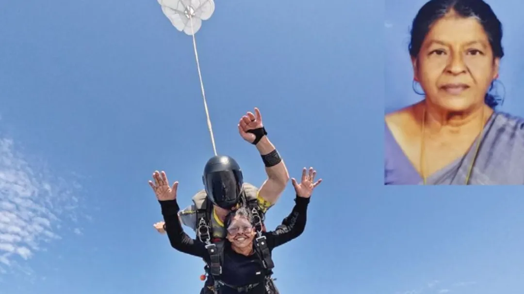 هندية سبعينية تقفز بالمظلة من ارتفاع 13 ألف قدم في دبي