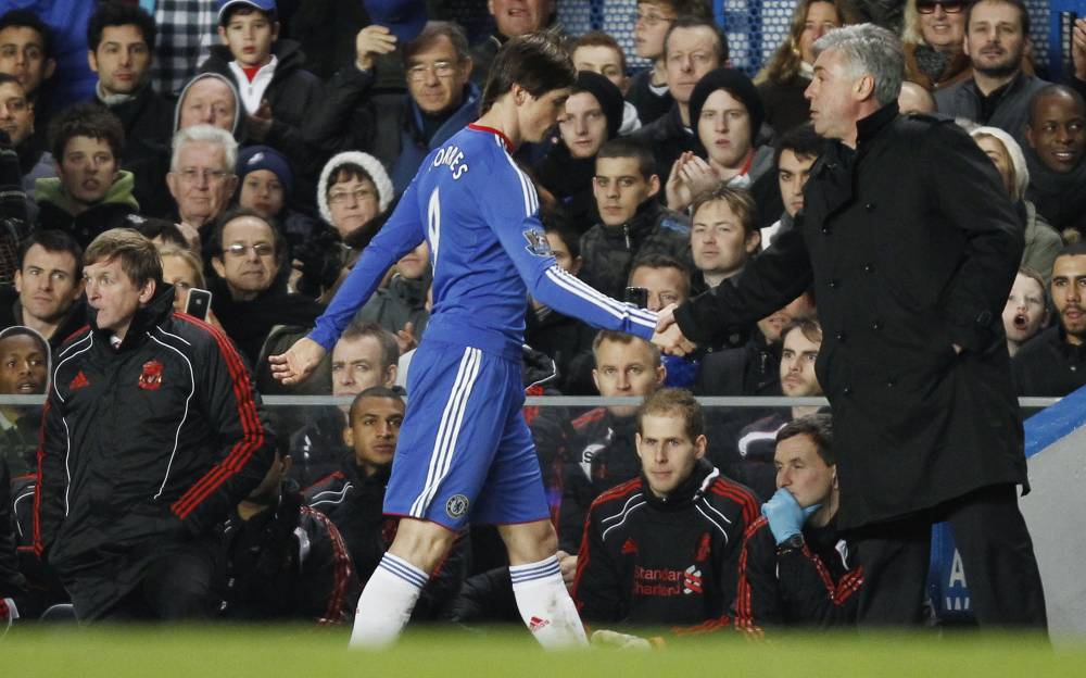 أنشيلوتي لحظة خروج توريس من مواجهة اليونايتد