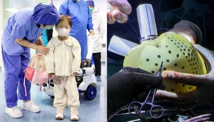 الطفلة أثناء وقبل العملية