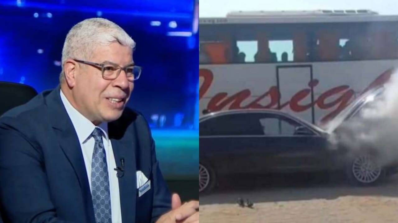 تفاصيل لحظات حريق سيارة الإعلامي المصري أحمد شوبير