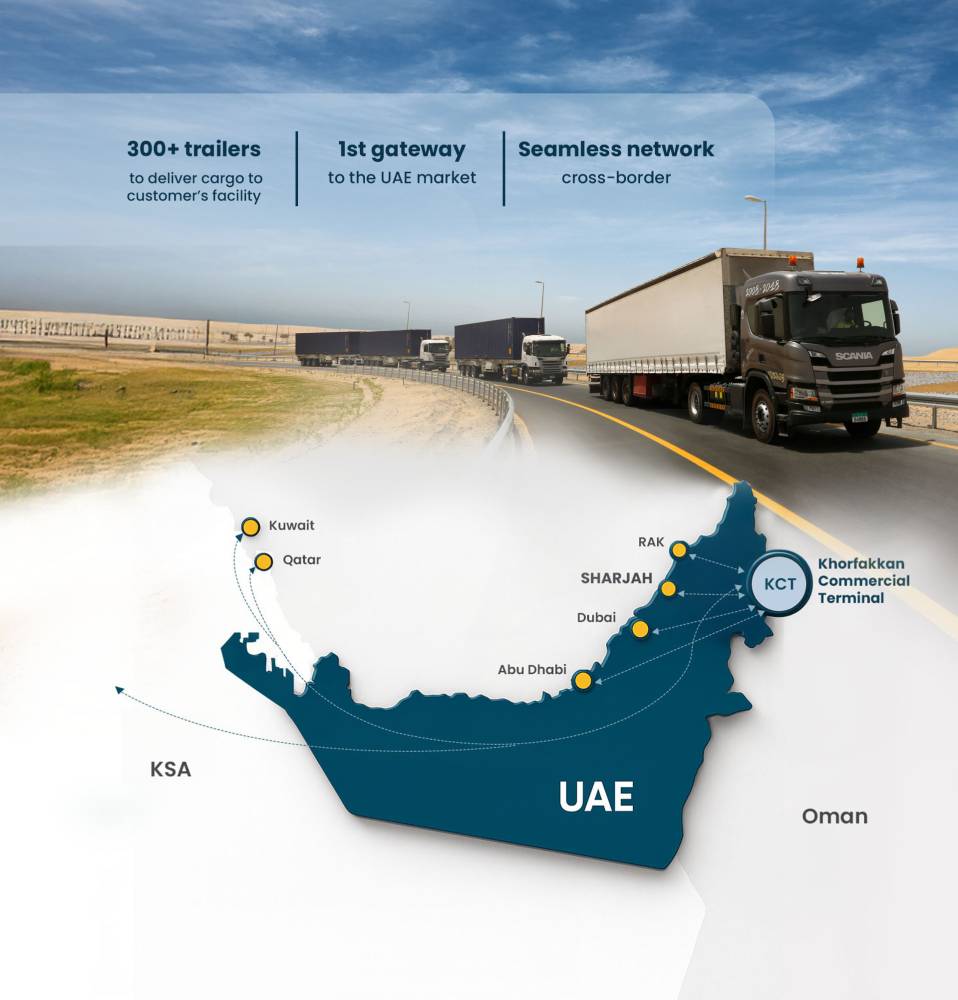 «غلفتينر» تطلق حل «الجسر البري» من خورفكان إلى أسواق المنطقة