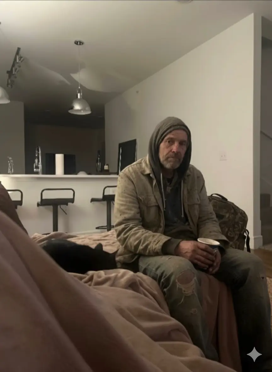  صورة لرجل مشرد داخل منزل بالذكاء الاصطناعي 