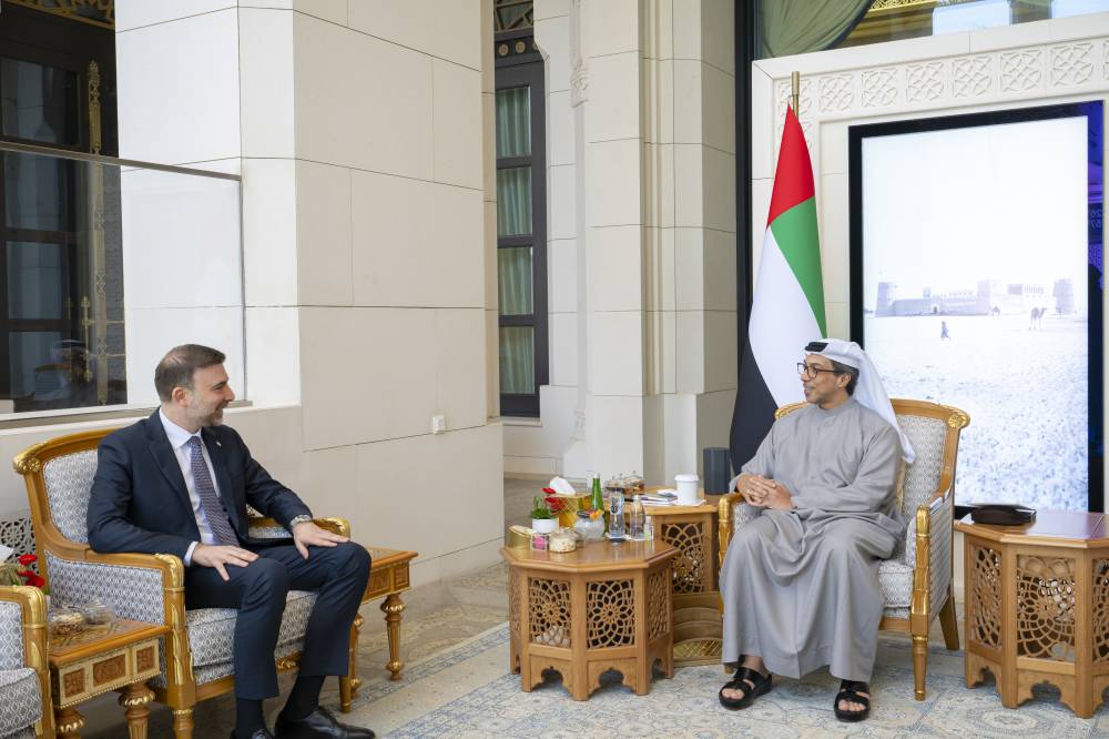 منصور بن زايد والسفير اللبناني يستعرضان تعزيز التعاون