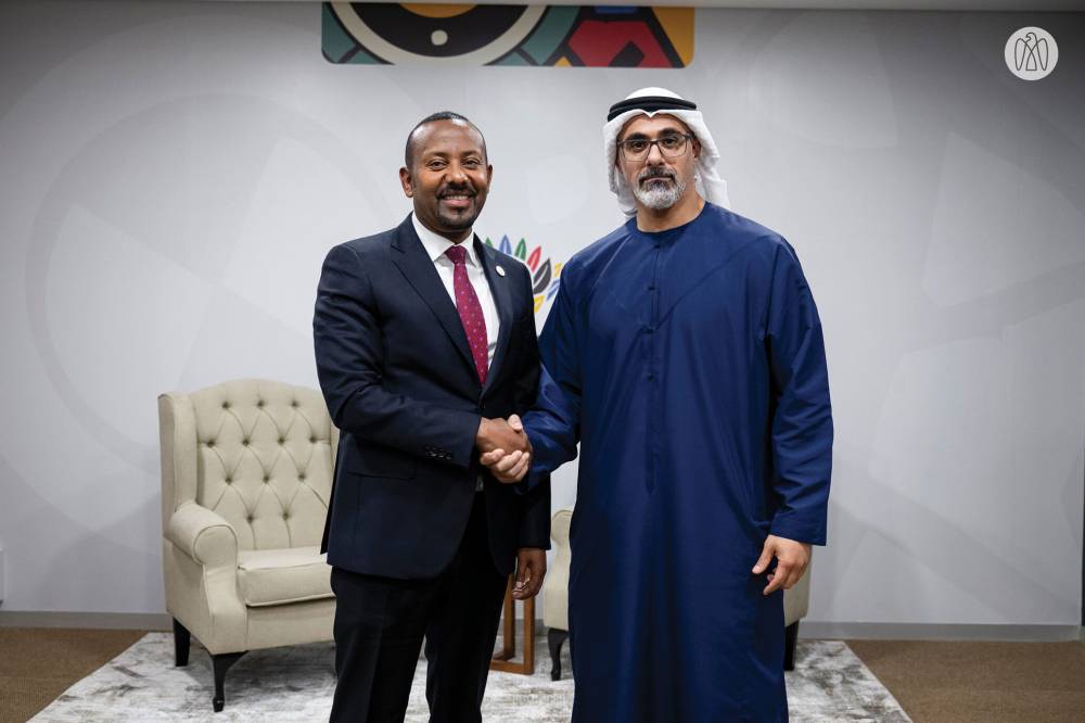 خالد بن محمد بن زايد يبحث التعاون مع رئيس وزراء إثيوبيا