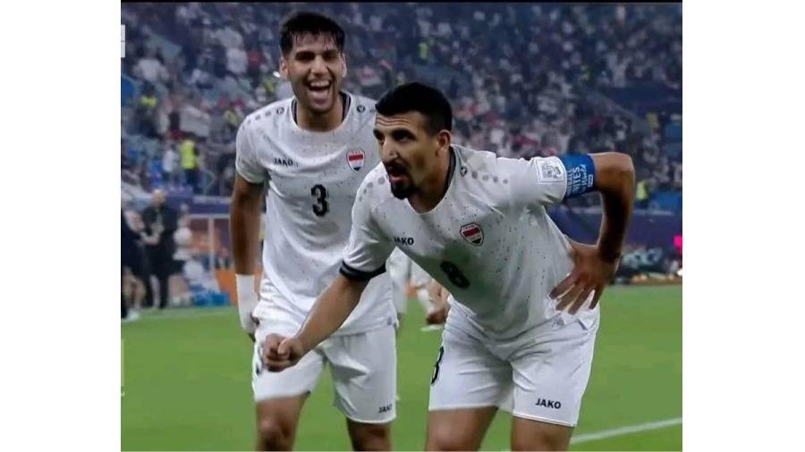 احتفالية أمجد عطوان بهدفه الثاني في مرمى منتخب السودان