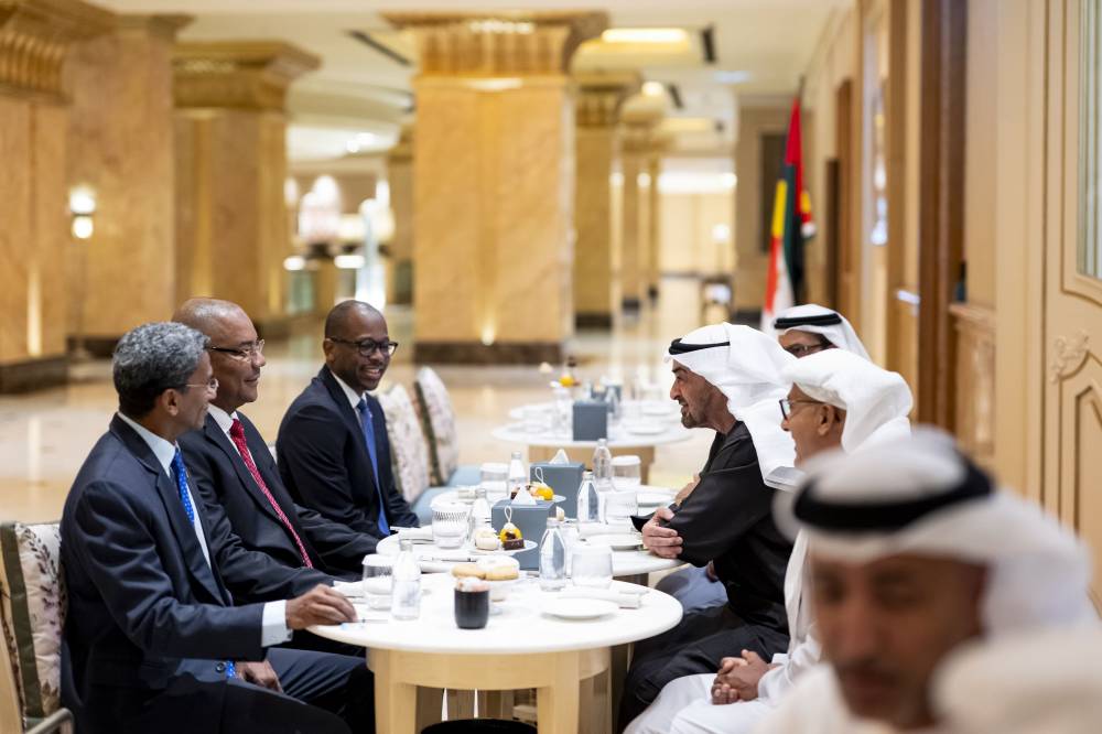 محمد بن زايد ورئيس سيشل يبحثان التنمية ومجالات التعاون المختلفة