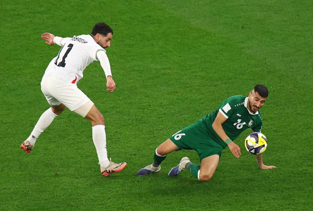 من مباراة سوريا وفلسطين