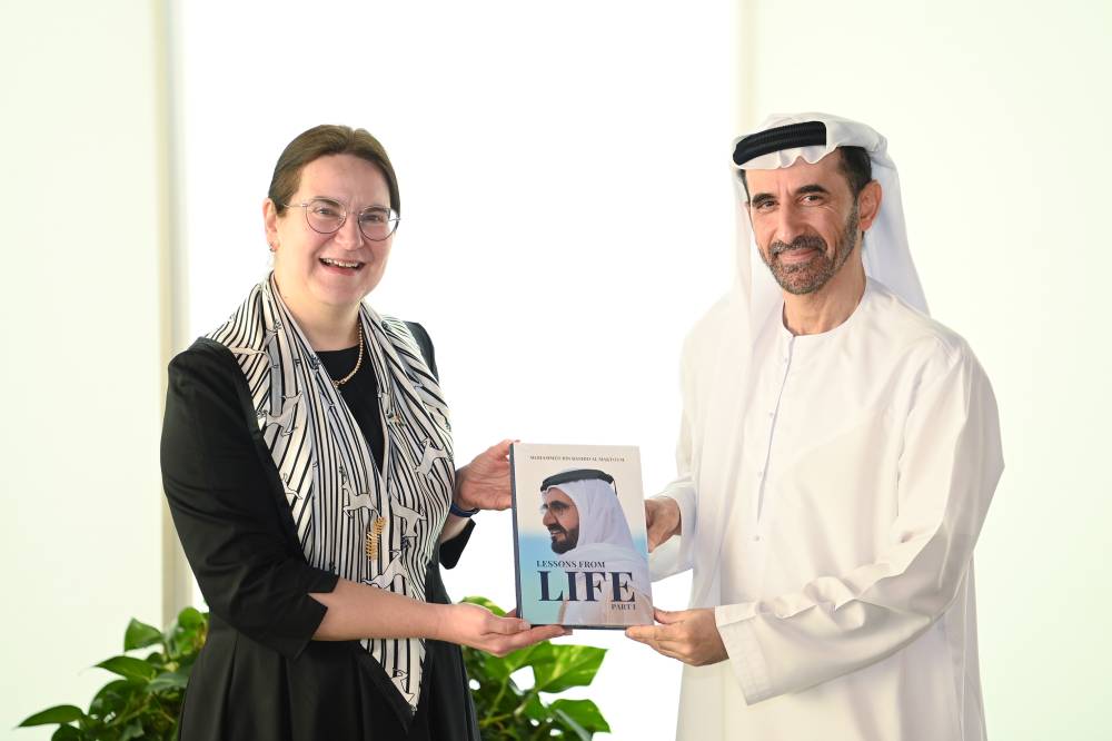 ماجد المسمار وليزا باكوستا خلال اللقاء