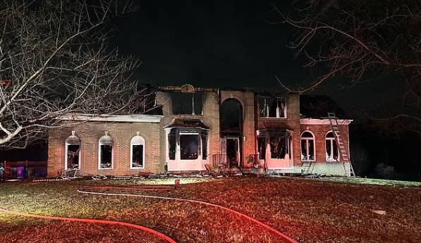 المنزل بعد إطفاء النيران