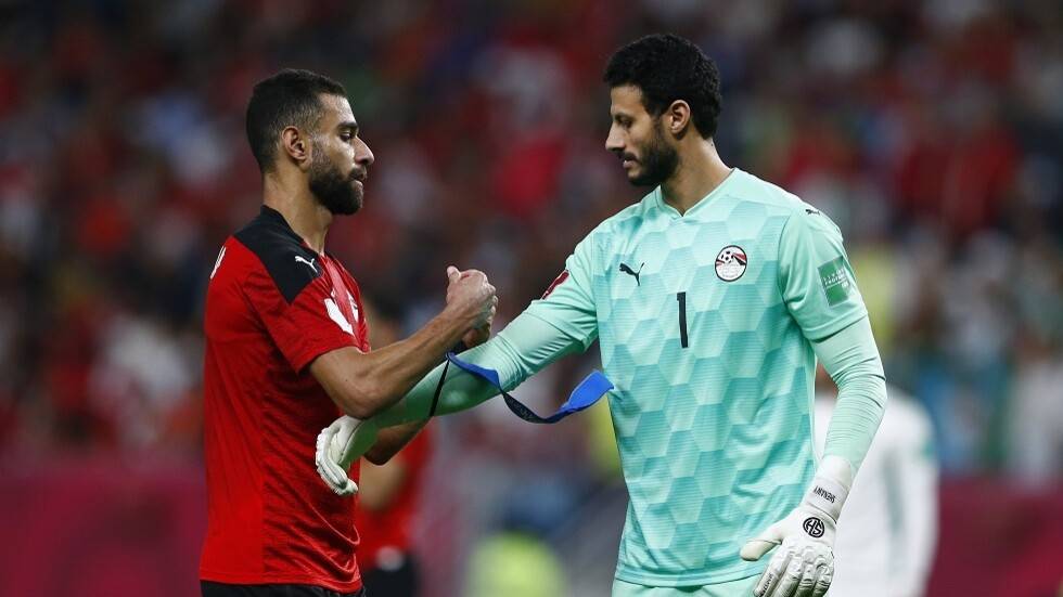 محمد الشناوي خلال مباراة سابقة لمنتخب مصر