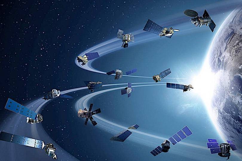 رسم حاسوبي لأقمار صناعية