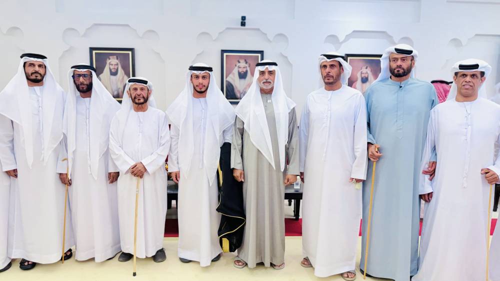 نهيان بن مبارك وخليفة بن طحنون يحضران أفراح العامري