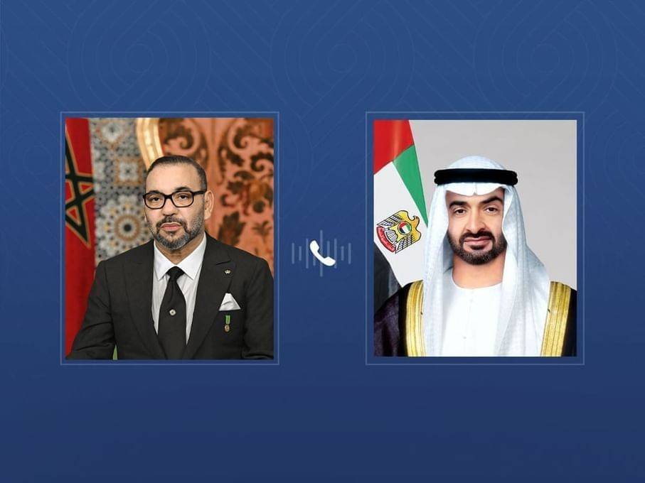 محمد بن زايد وملك المغرب يبحثان التطورات في المنطقة وتداعياتها على أمنها واستقرارها