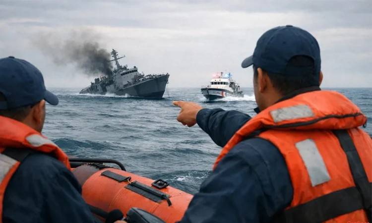 غرق فرقاطة إيرانية قبالة سريلانكا