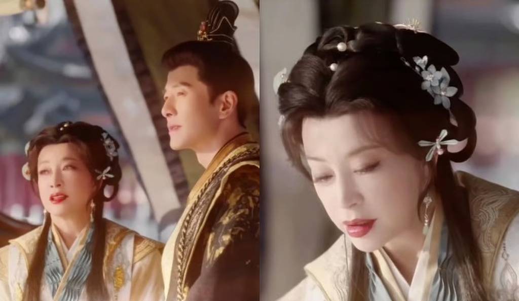 ليو شياو تشينغ في لقطتين من المسلسل