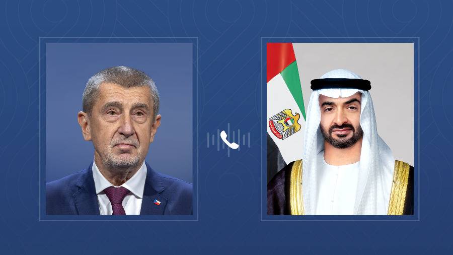 محمد بن زايد ورئيس وزراء التشيك يبحثان هاتفياً الاعتداءات الإيرانية السافرة