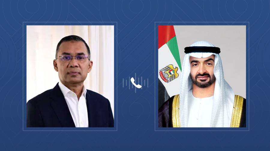 محمد بن زايد ورئيس وزراء بنغلاديش يبحثان هاتفياً تداعيات التصعيد في المنطقة