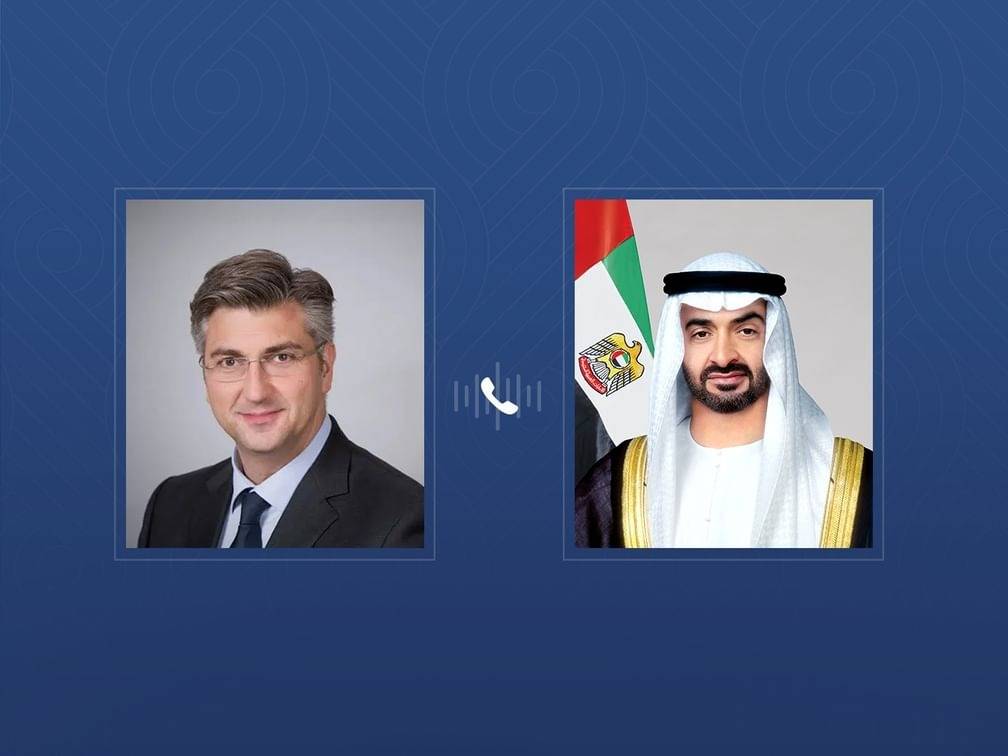 محمد بن زايد ورئيس وزراء كرواتيا يبحثان هاتفياً الاعتداءات الإيرانية السافرة